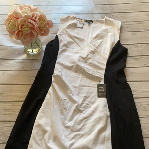 Express Black and White Color Block Sheath Dress Size 14